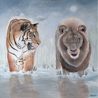 ...zum genüsslichen Bad - Acryl auf Leinwand 90x90