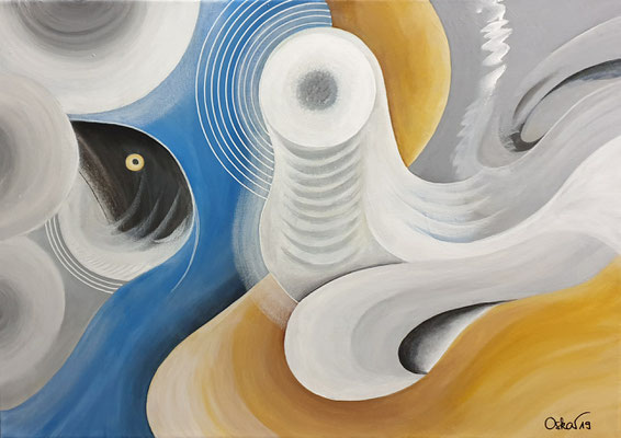 Qualle, Spielverderber am Strand 50x70