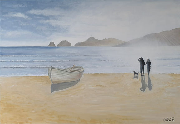 Strandspaziergang - Acryl auf Leinwand 70x100