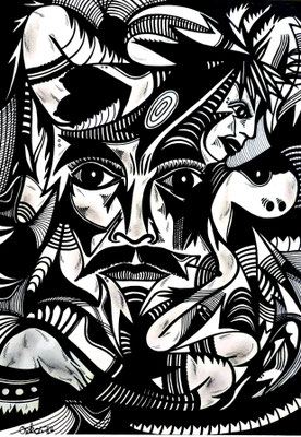 Gedichtband 1: Tagebuch eines ziellos Suchenden - Filzstift auf Papier 21x30