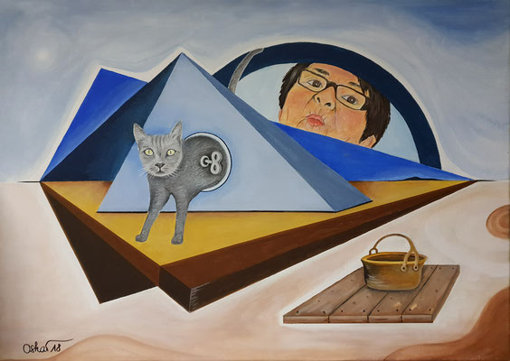 Coco, das Spielzeugkätzchen - Acryl auf Leinwand 50x70