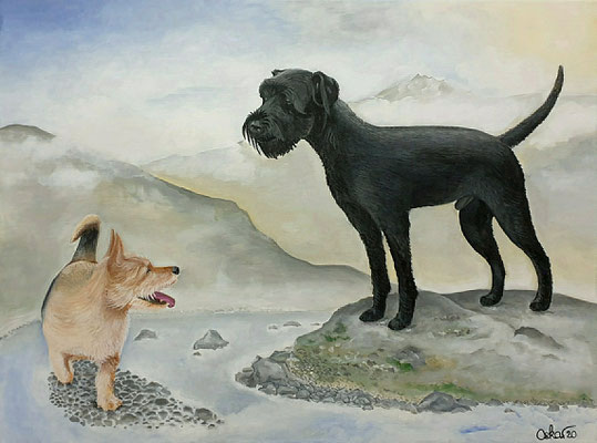 Seven und Barney - Acryl auf Leinwand 60x80