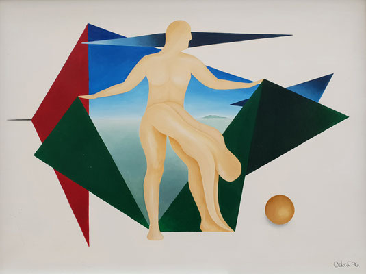 Die goldene Kugel 2 - Acryl auf Leinwand 60x80