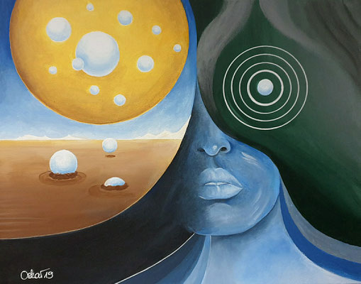 In Gedanken versunken oder wenn es plötzlich schwarz wird vor deinem Kopf - Acryl auf Leinwand 40x50