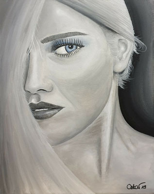Frau in Grau 40x50