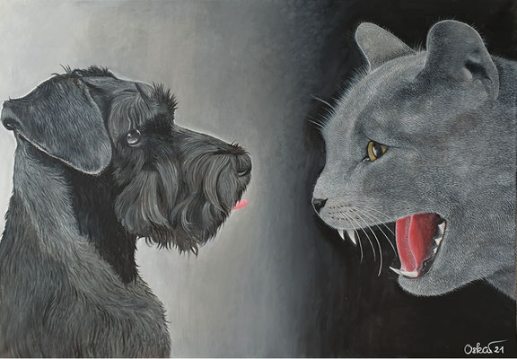 Coco und Tämi, kein Herz und eine Seele 70x100