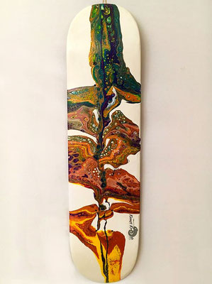 Skateboard 15 cm x 90 cm, Acryl auf Holz mit Signierung, 2017