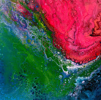 Farbenlagune  60 cm x 60 cm, Acryl auf Leinwand, 2017 