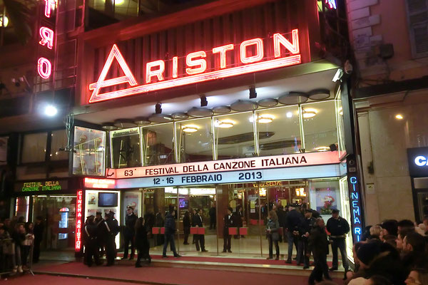 Ariston Theatre, at the beginning of Via Matteotti, where every year in February the Italian Song Festival is held