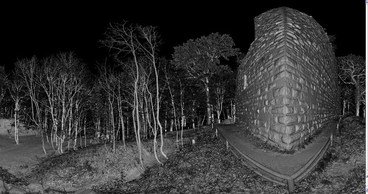 Scannerdaten 360°-Scan  Westseite der Burg