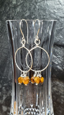 Tigerauge, facettiert, auf Sterlingsilber, 5,8cm lang     €35