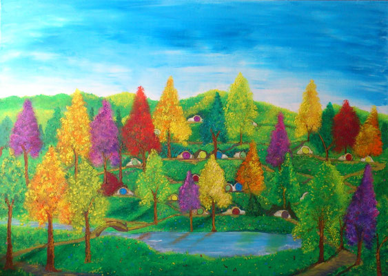 My Hobbitown   Huile 65 x 92 cm