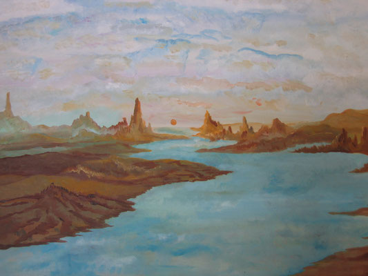 Lac Mirage  Huile 55 x 46 cm (collection particulière)