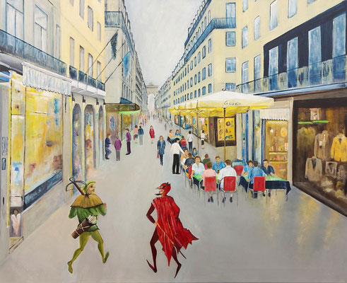 Zwei Weimaraner in Paris 