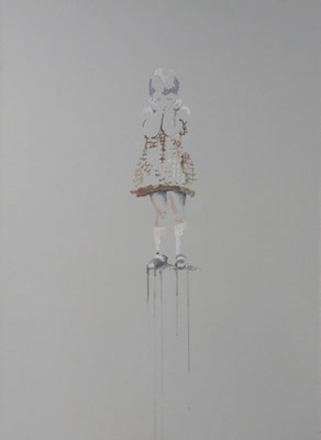 o.T. 70 x 50 cm, Tempera/LW, 2018