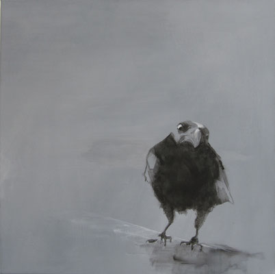 crow#4, 70 x70 cm, Tempera/LW, 2017