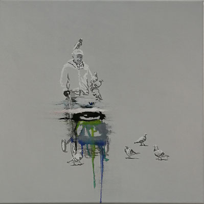 marakesch 2021, 60 x 60 cm, Tempera/Öl/Leinwand, 2022