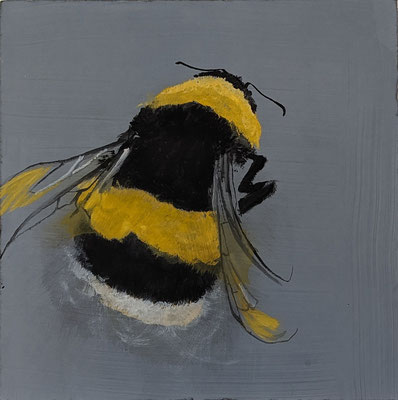 bumblebee, 30 x 30 cm, Tempera/Wellpappträger, 2023