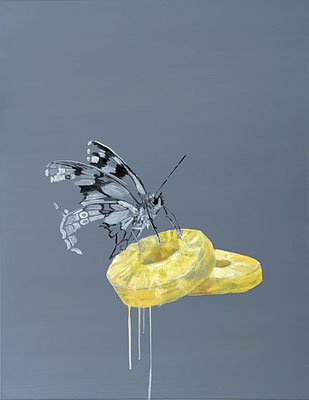 butterflies, 90 x 70 cm, Tempera/LW, 2024