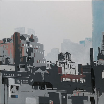 New York, 100 x 100 cm, Öl/Tempera/Leinwand, 2020