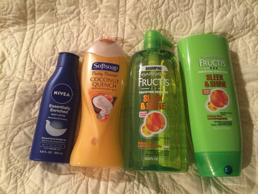 Bodylotion, Duschgel, Shampoo und Conditioner in XXL