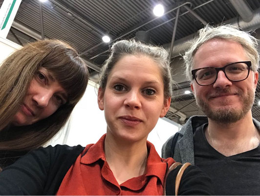 Judith Liere (Stern), Marie-Claire Lukas (Dumont Verlag), Daniel Beskos, Buchmesse Leipzig 2017