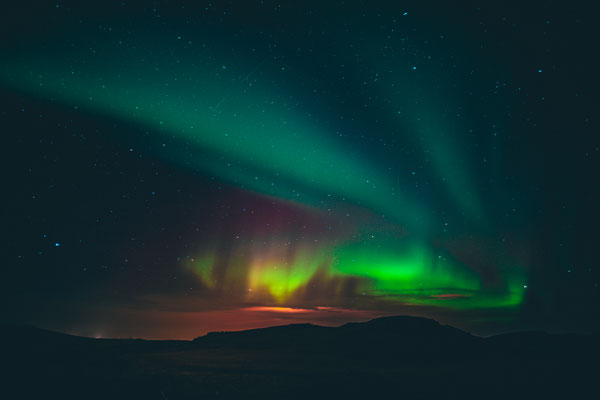 Island Iceland Northern Lights Aurora Long Exposure