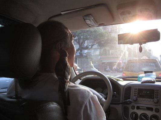My uncle driving with his two birds