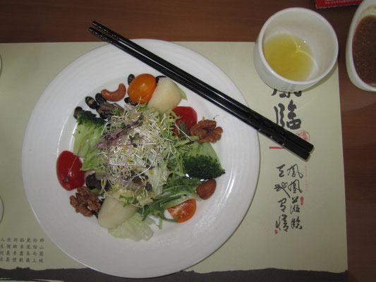 Salad with chopsticks