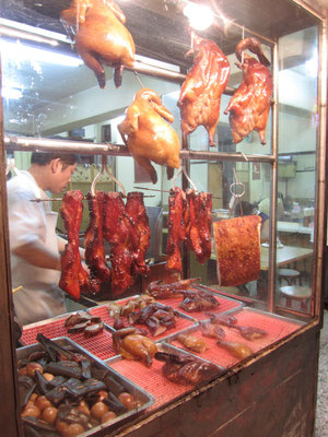 Meat on a food market