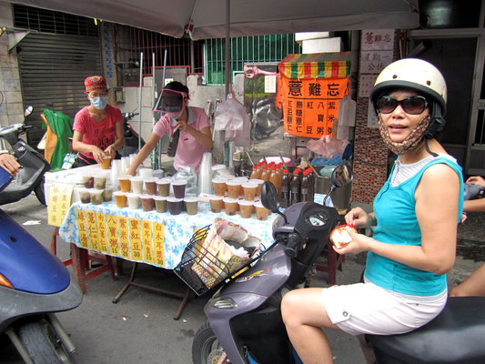 My aunt at the breakfast "shop"