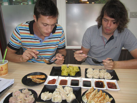 Lunch at our favorite dumpling place with Esben and Holger