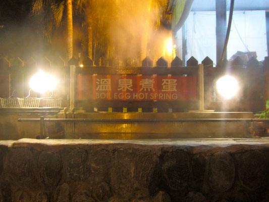 Hot spring water for boiling eggs