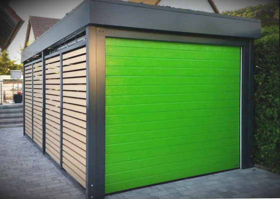 Beispiel-Nr. CG7   CG Einzelgarage mit farbigem Sektionaltor