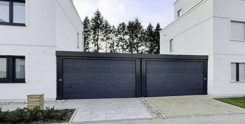Beispiel-Nr. CG24  CG Carport-Garage in Reihe zwischen zwei Wohnanlagen