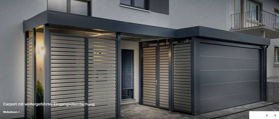 Beispiel-Nr. CG10   Carport-Garage in Verbindung mit einer Hauseingangsüberdachung