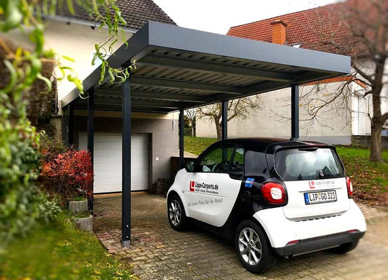 Beispiel-Nr. STC-9  Einzelcarport mit Sonderlänge und Sondertiefe über 7,10m