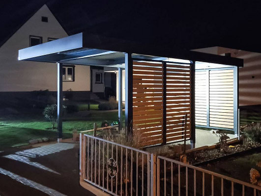 Beispiel-Nr. STC-31   Einzelcarport mit ALU-Profilwänden