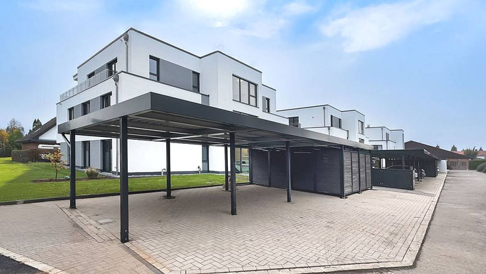 Beispiel-Nr. STRC39  Dreiercarport plus Anbau-Schuppen