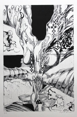 Untitled        ウォータレスリトグラフ　２０１８年