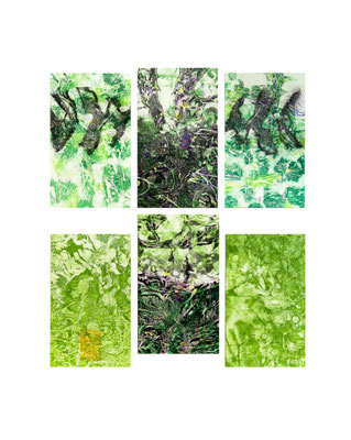 Masato Nagai/永井雅人　「Textures 2016-2」銅版画、油彩、和紙　２０１６年