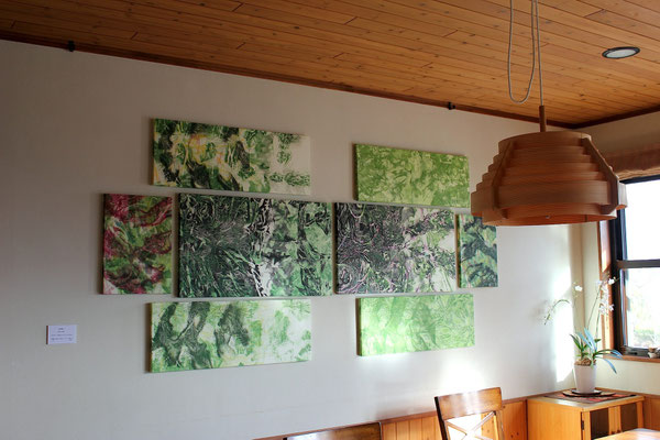 　Masato Nagai/永井雅人　「Textures ( in memory of Toru Takemitsu)」銅版画、モノタイプ、パネル　２０１５年