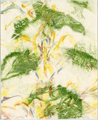 Masato Nagai/永井雅人　「Textures -works on Japanese paper no.1」銅版画、油彩、和紙　２０１７年
