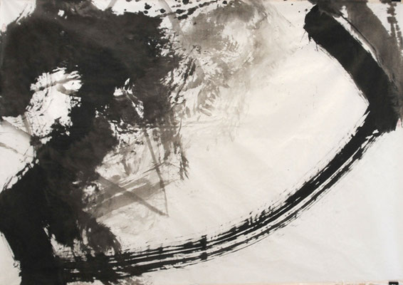 Virta/Fluss, 150 x 210 cm, Tusche auf Papier, 2018