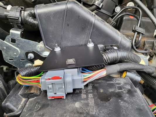 Blech ab, neues dran und Stecker von unten aufgesteckt