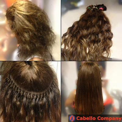 Loses Echthaar  Haarverlängerung mit der brasilianischen Methode mit hochwertigem  Echthaar - Cabello Company Frankfurt