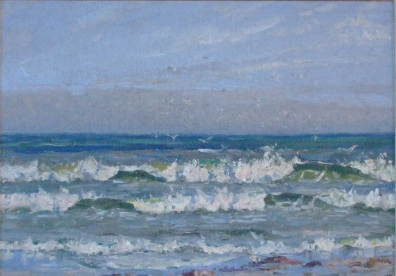 Sir William Ashton  'Waves breaking on the shore'