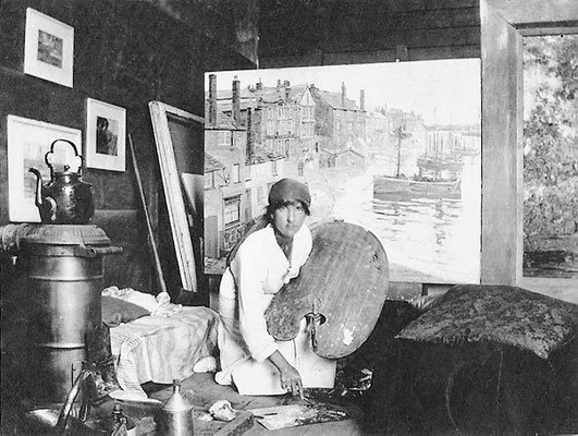 Marcella Smith in Porthmeor Studio No 3, St Ives