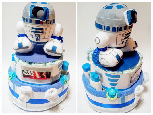 Gâteau de couches R2D2 Stars Wars