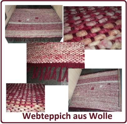 Teppich Fußschmeichler in Rot, der Teppich ist locker gewebt und ganz weich